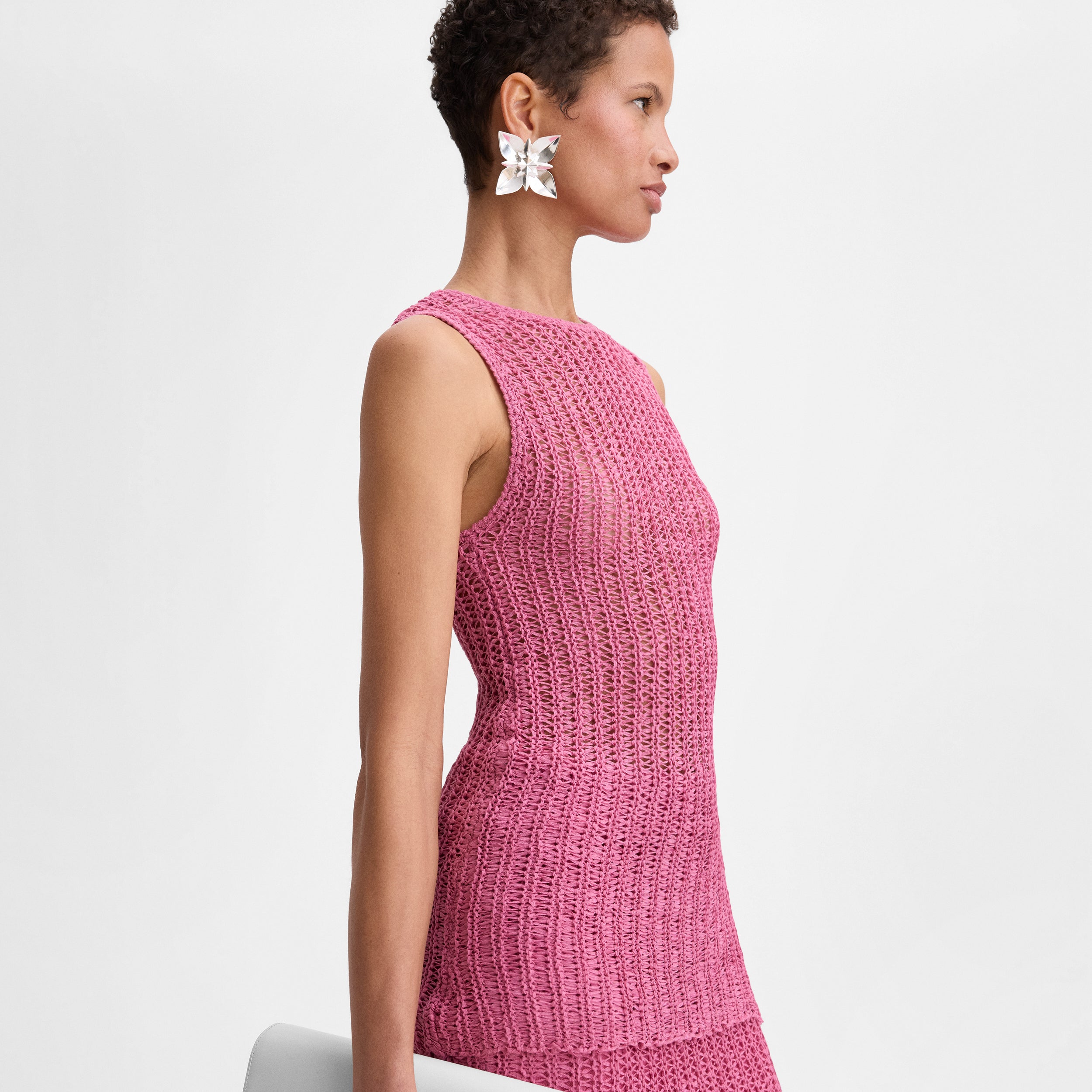 Top maille rubans