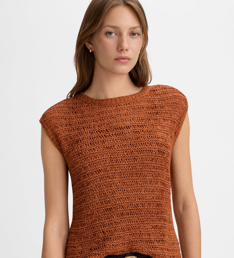 Top maille ajourée