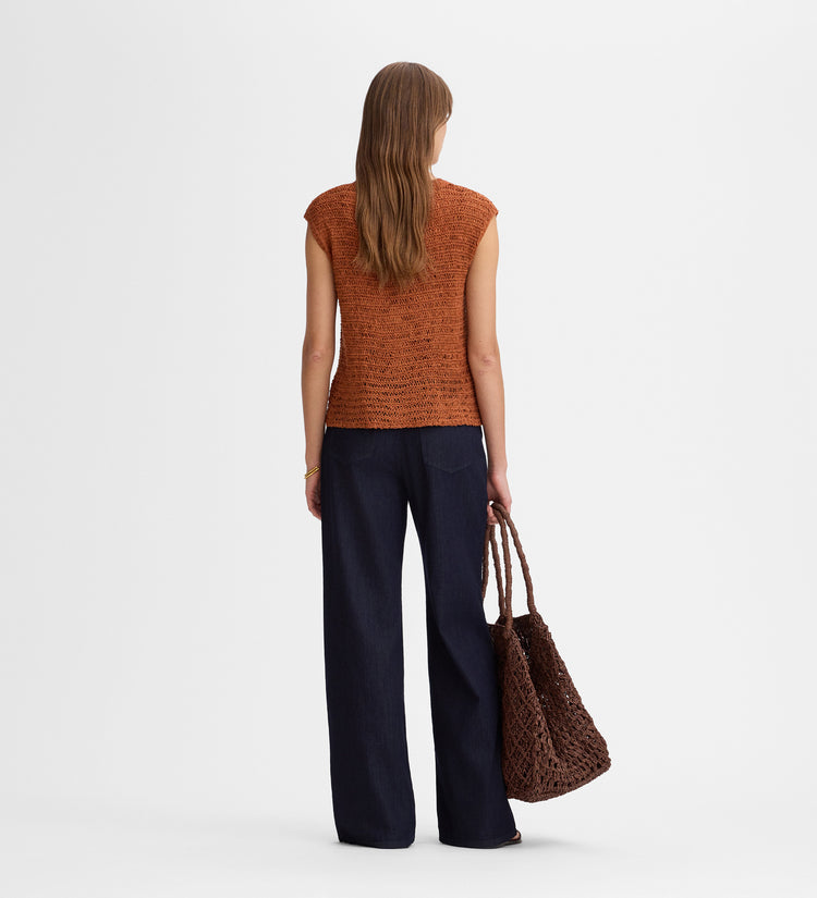 Top maille ajourée