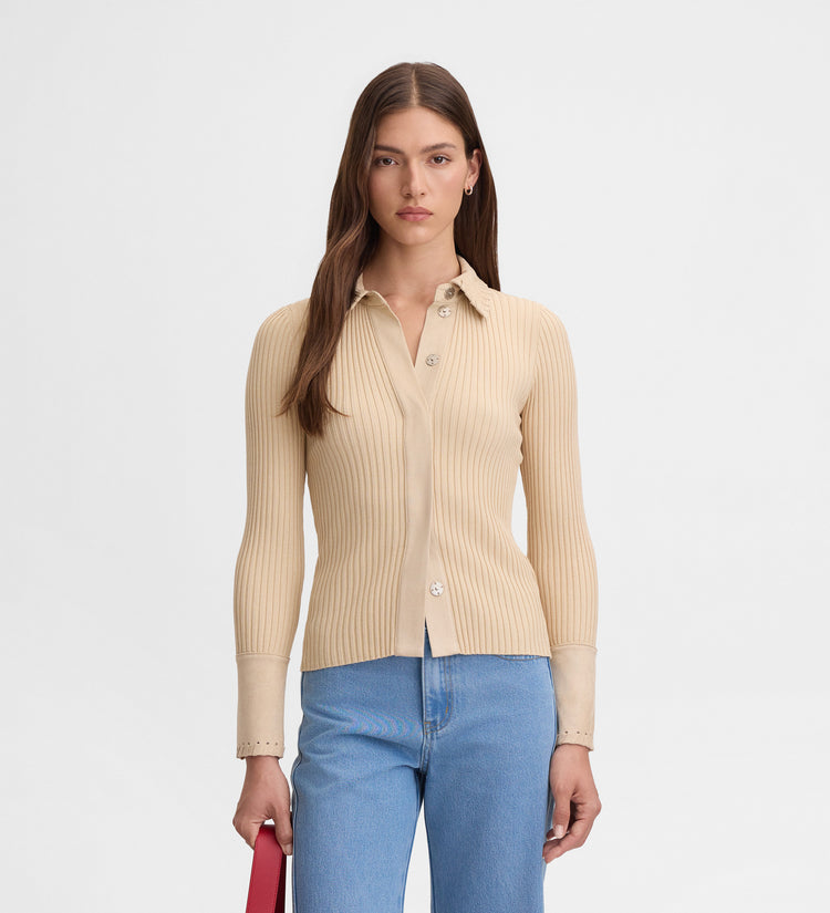 Gilet court bi-matière