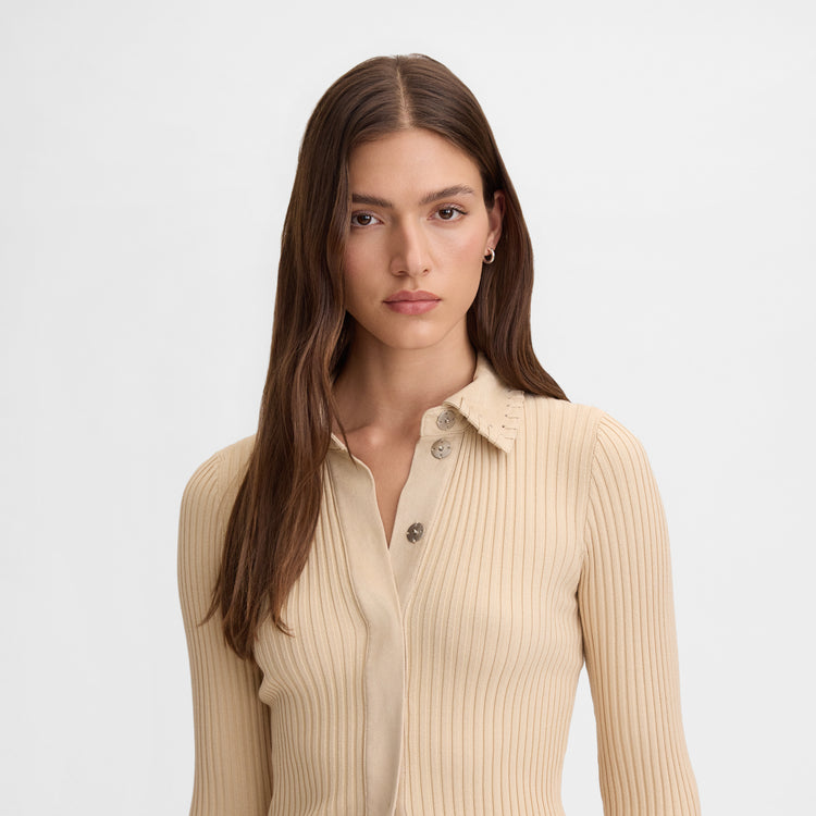 Gilet court bi-matière