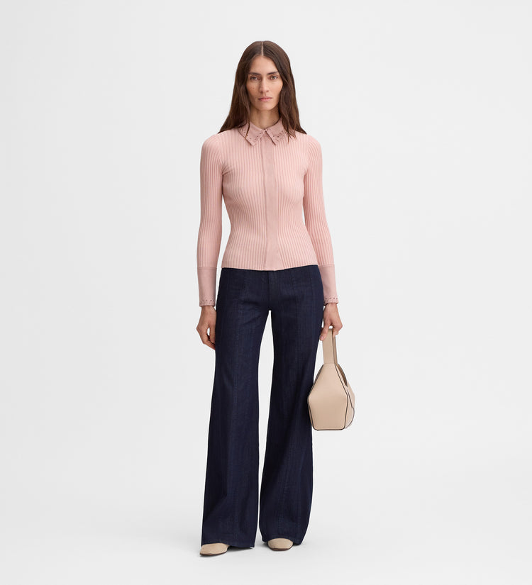 Polo shirt suede details