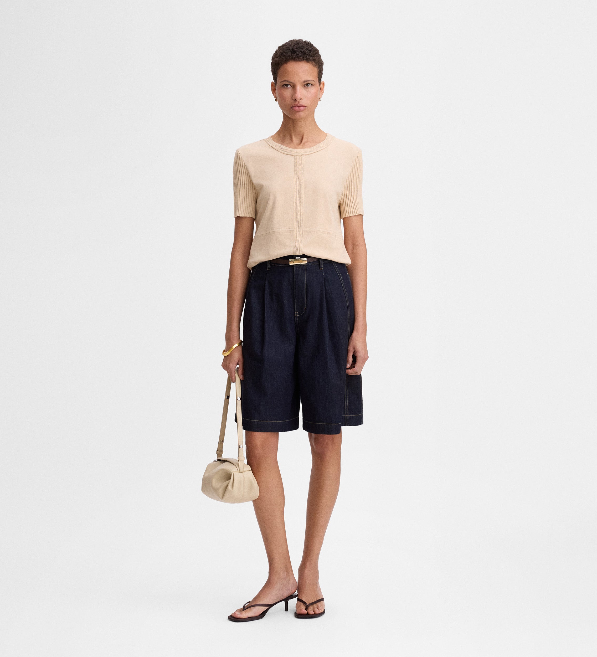 Top two-material suede