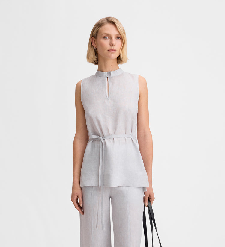 Linen belt top