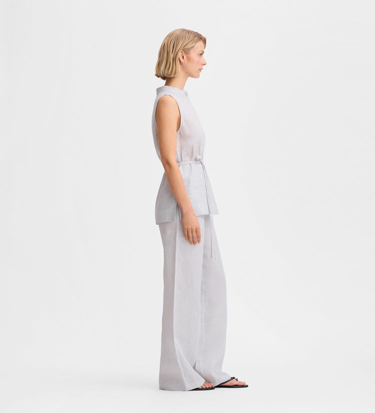 Linen belt top
