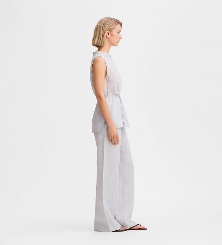 Pantalon large lin