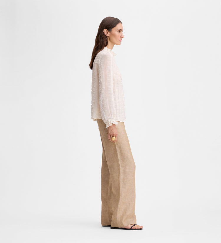 Pleated linen pants