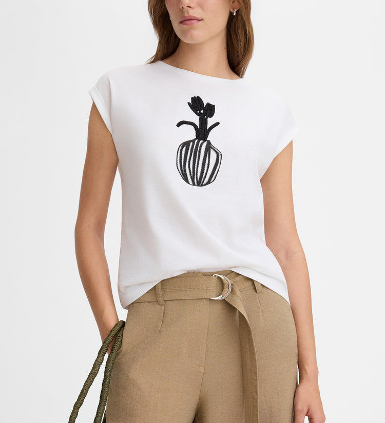 Camiseta bordado flor