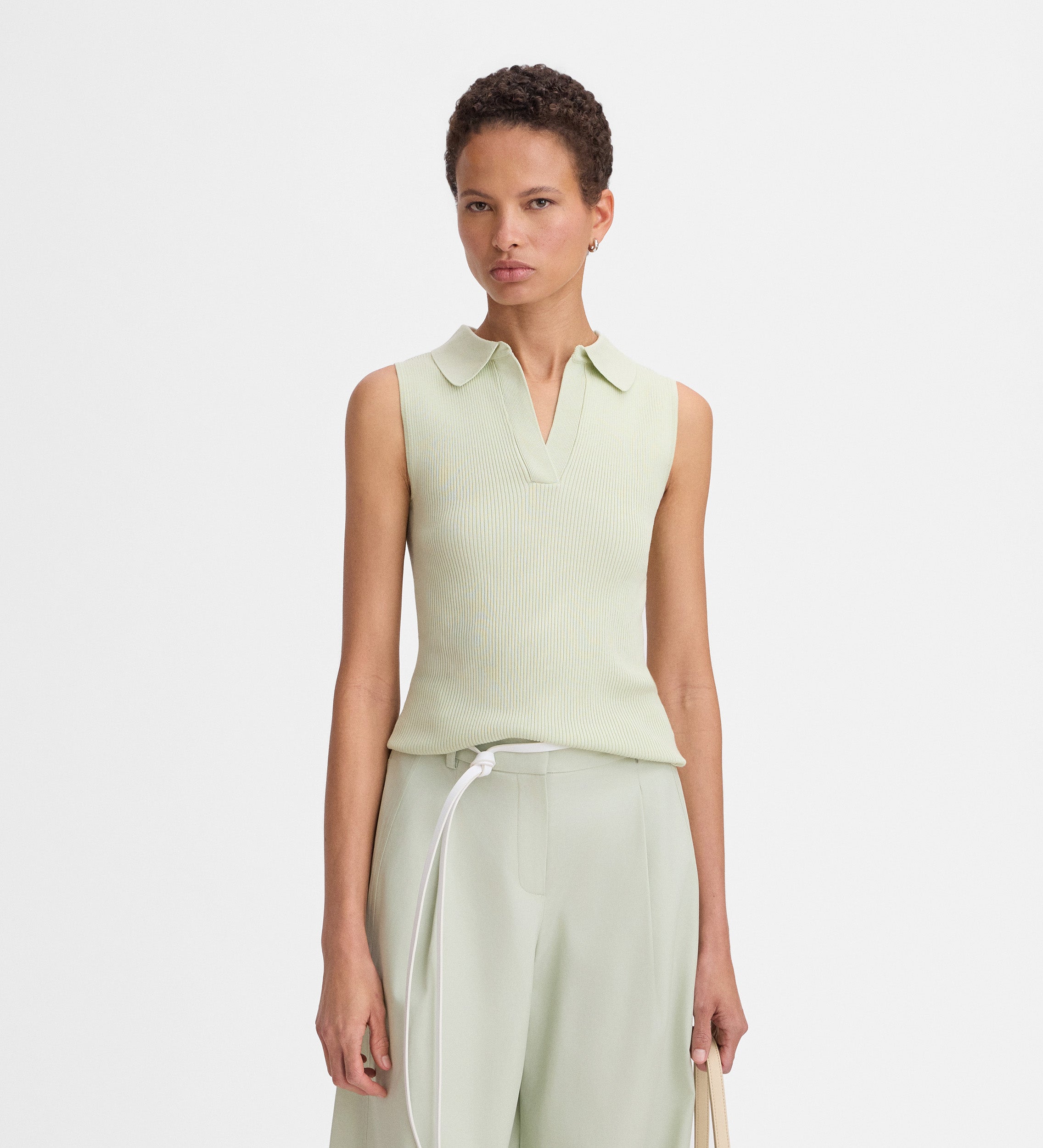 Top punto cuello polo