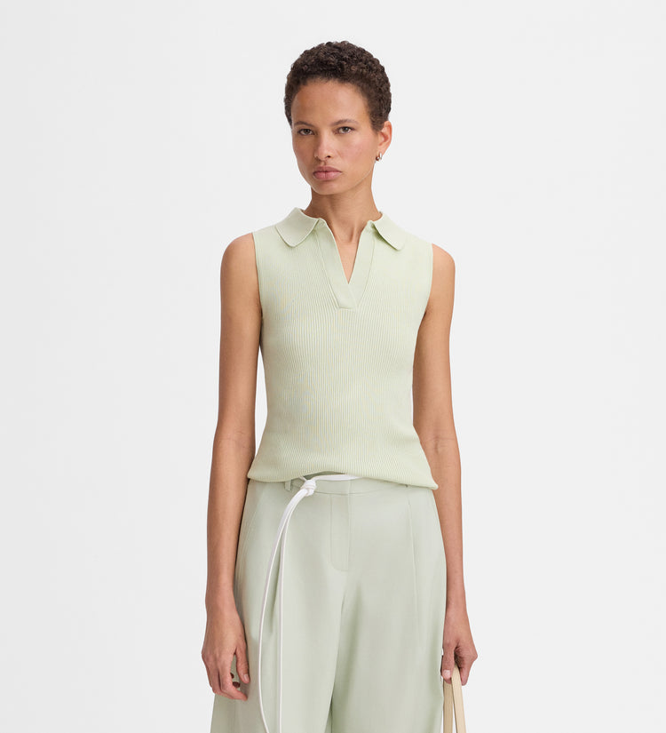Top punto cuello polo