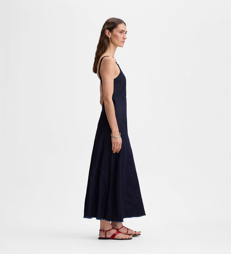 Denim midi dress