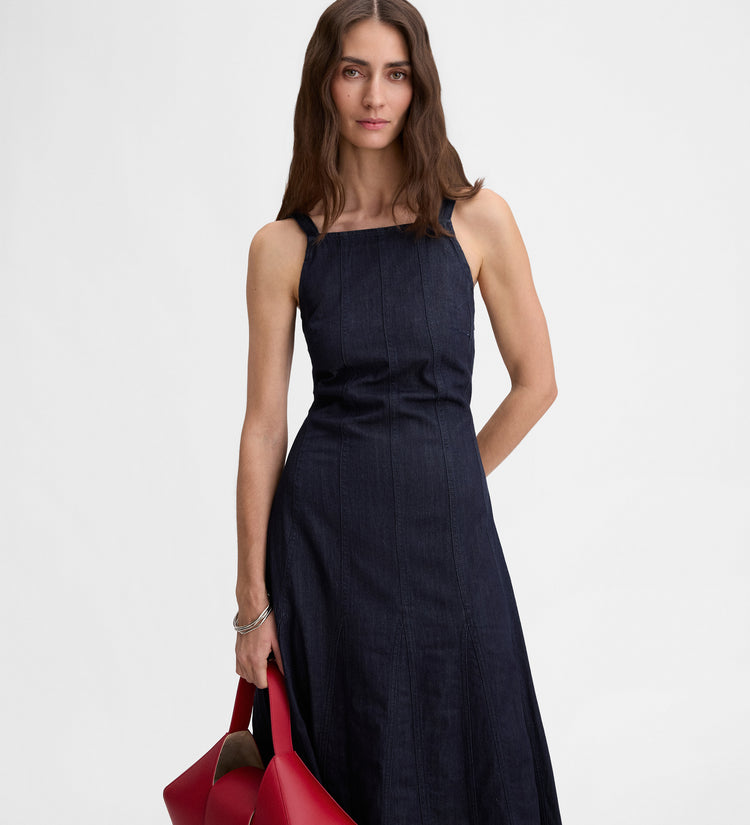 Denim midi dress