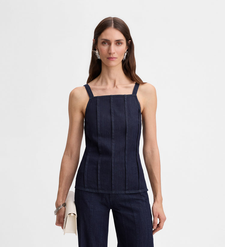Denim halter top