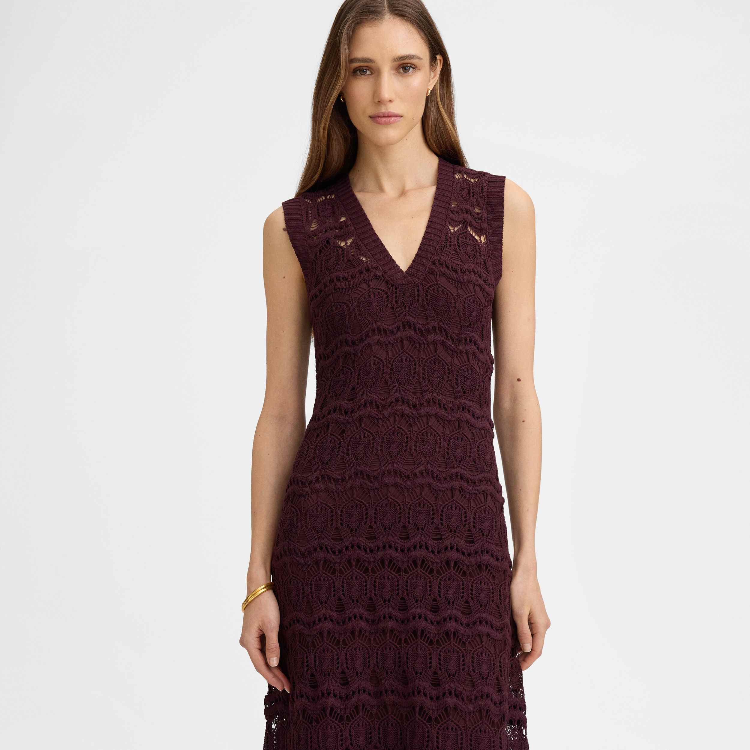 Openwork knit dress