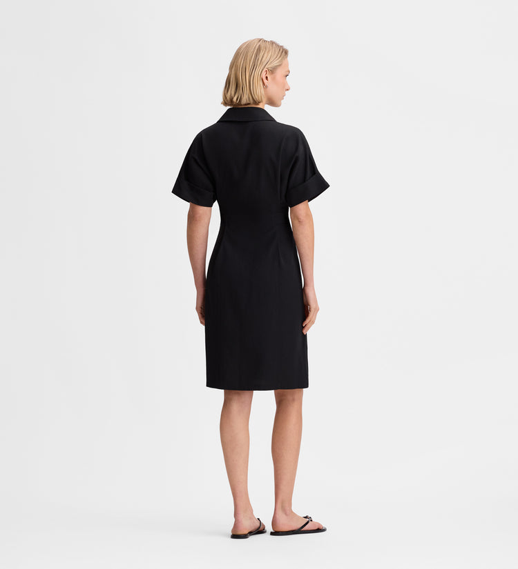 Shirt dress with buckles