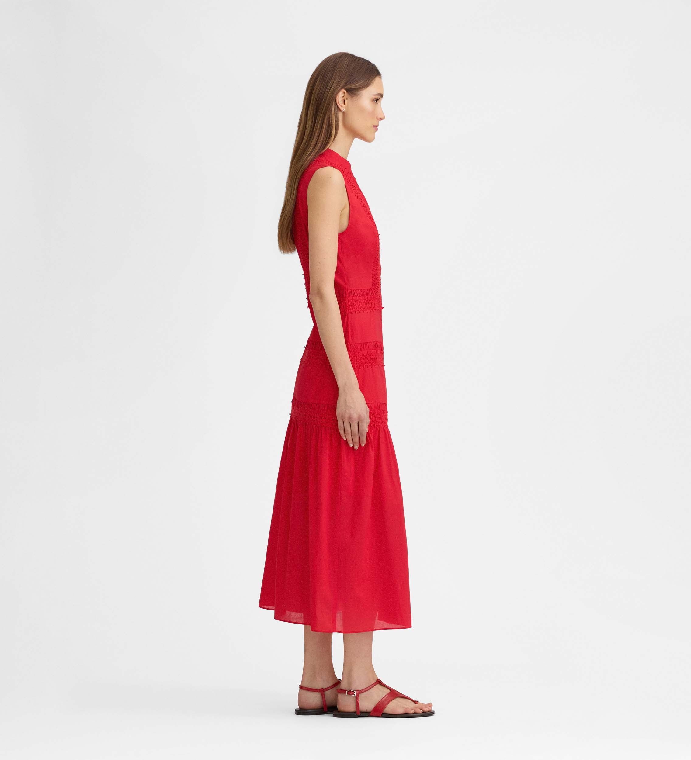 Robe midi en dentelle