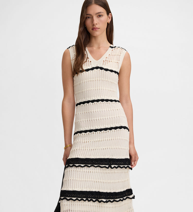 Two-tone knit dress