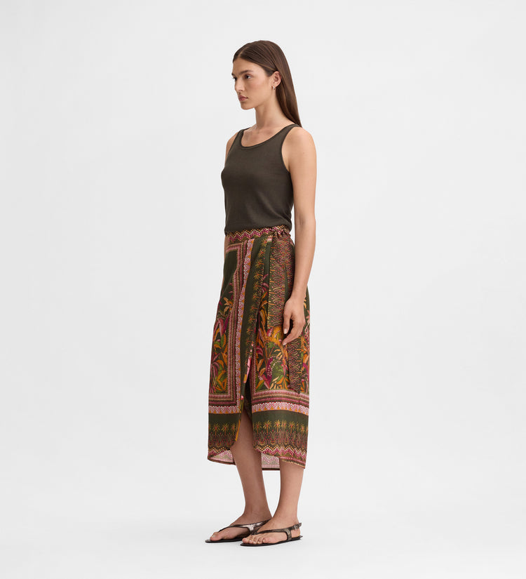 Printed pareo skirt