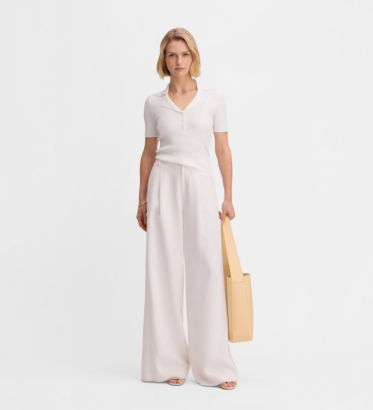 Polo neck knit top