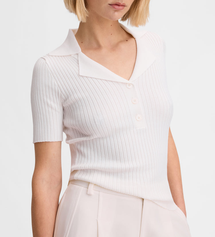 Polo neck knit top