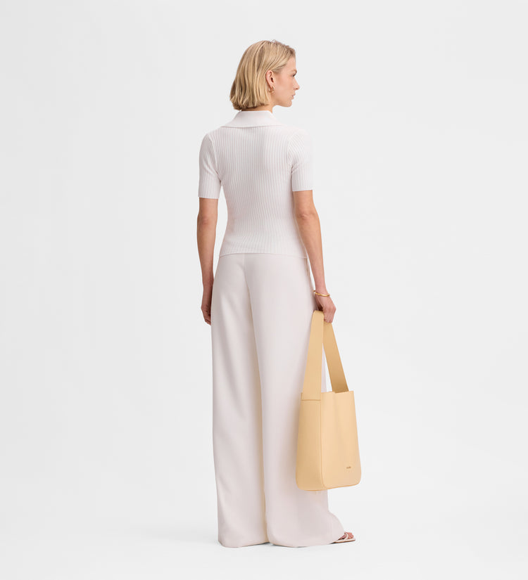 Polo neck knit top