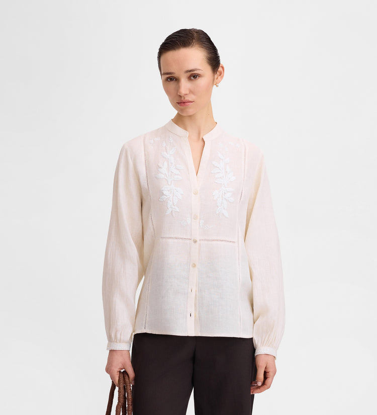 Blusa lino bordados