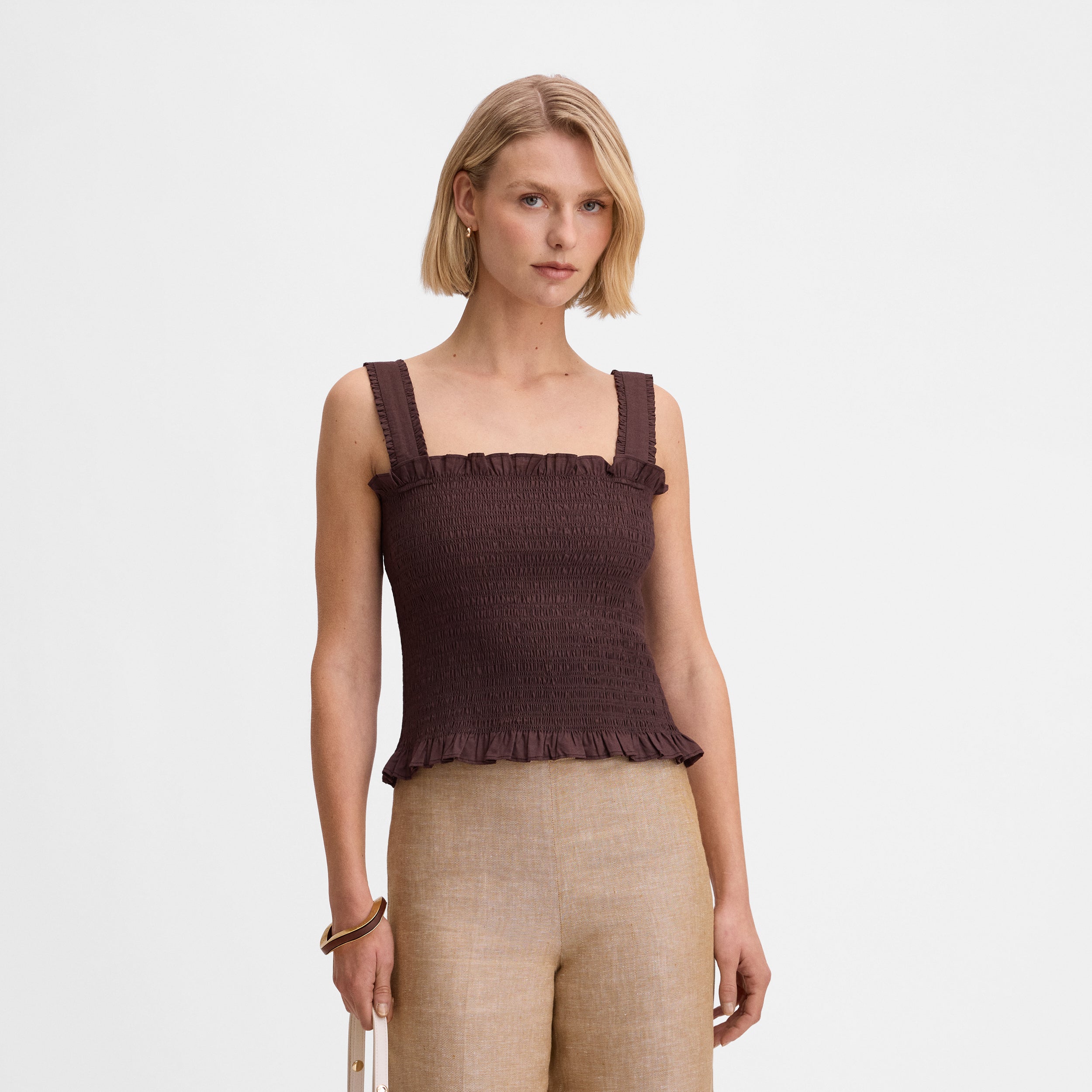 Top tirantes fruncido