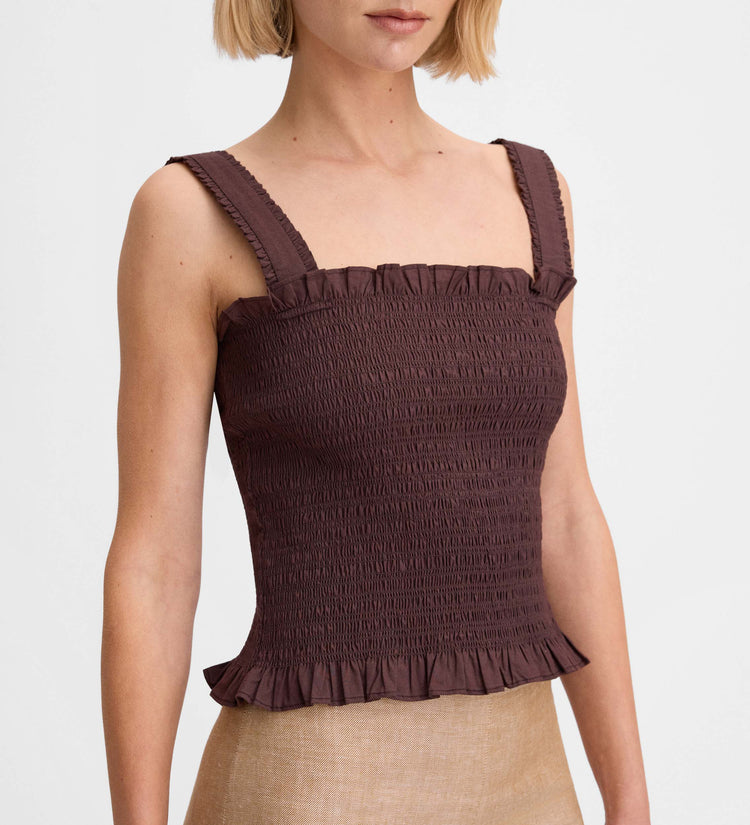 Ruched strappy top