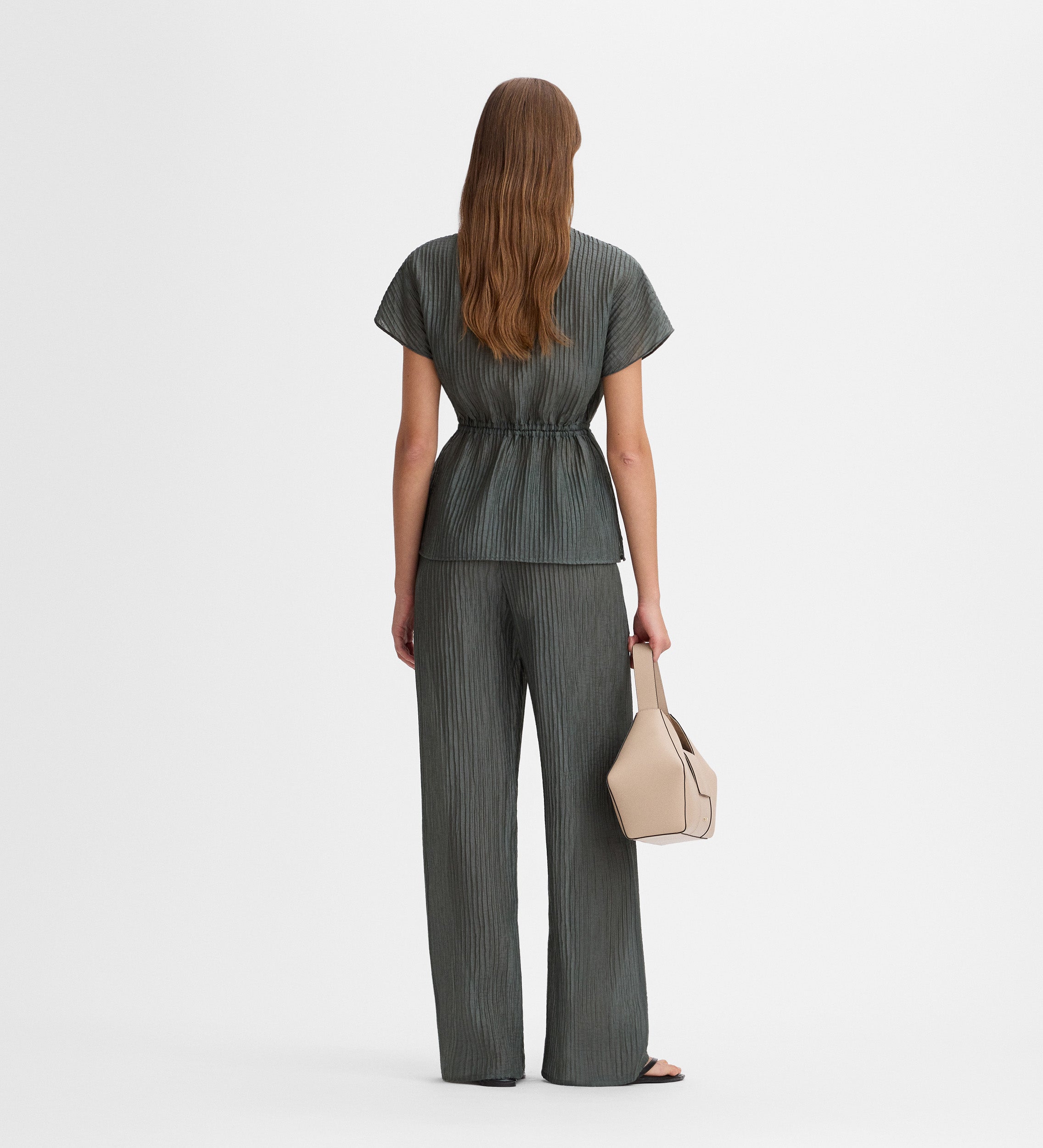 Pantalón ancho textura