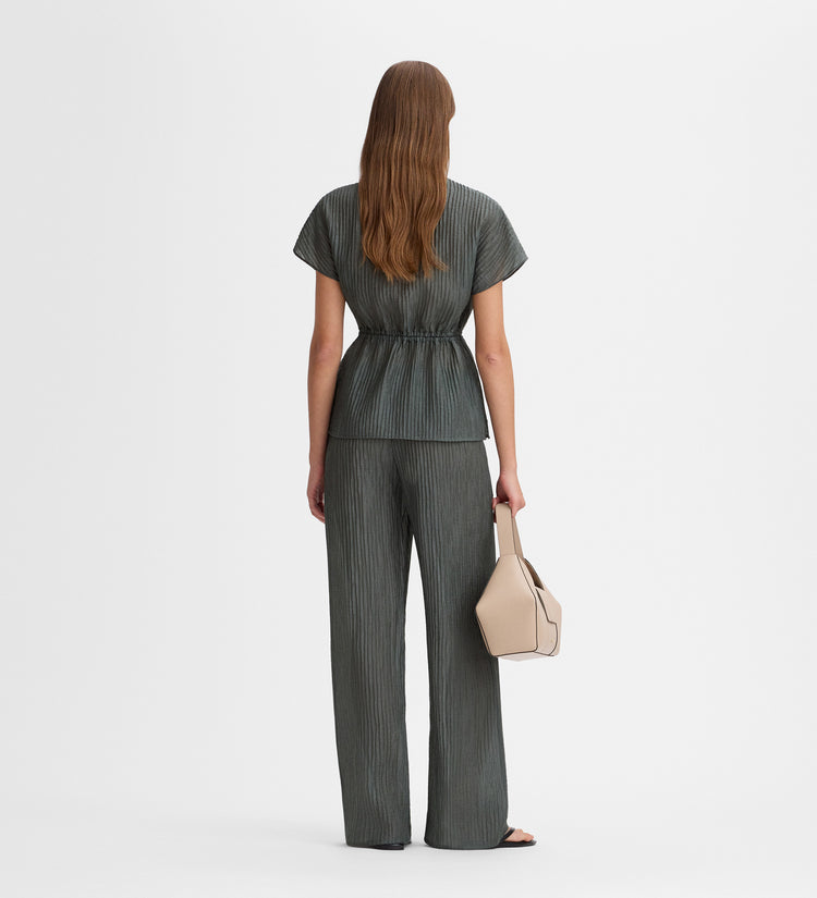 Pantalon large texturé