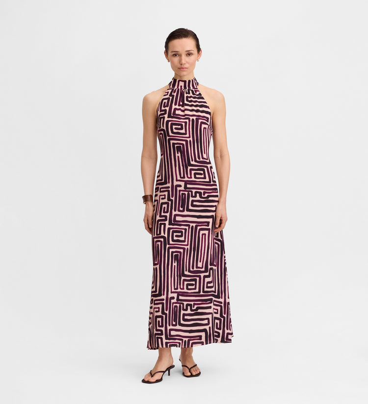 Printed halter dress