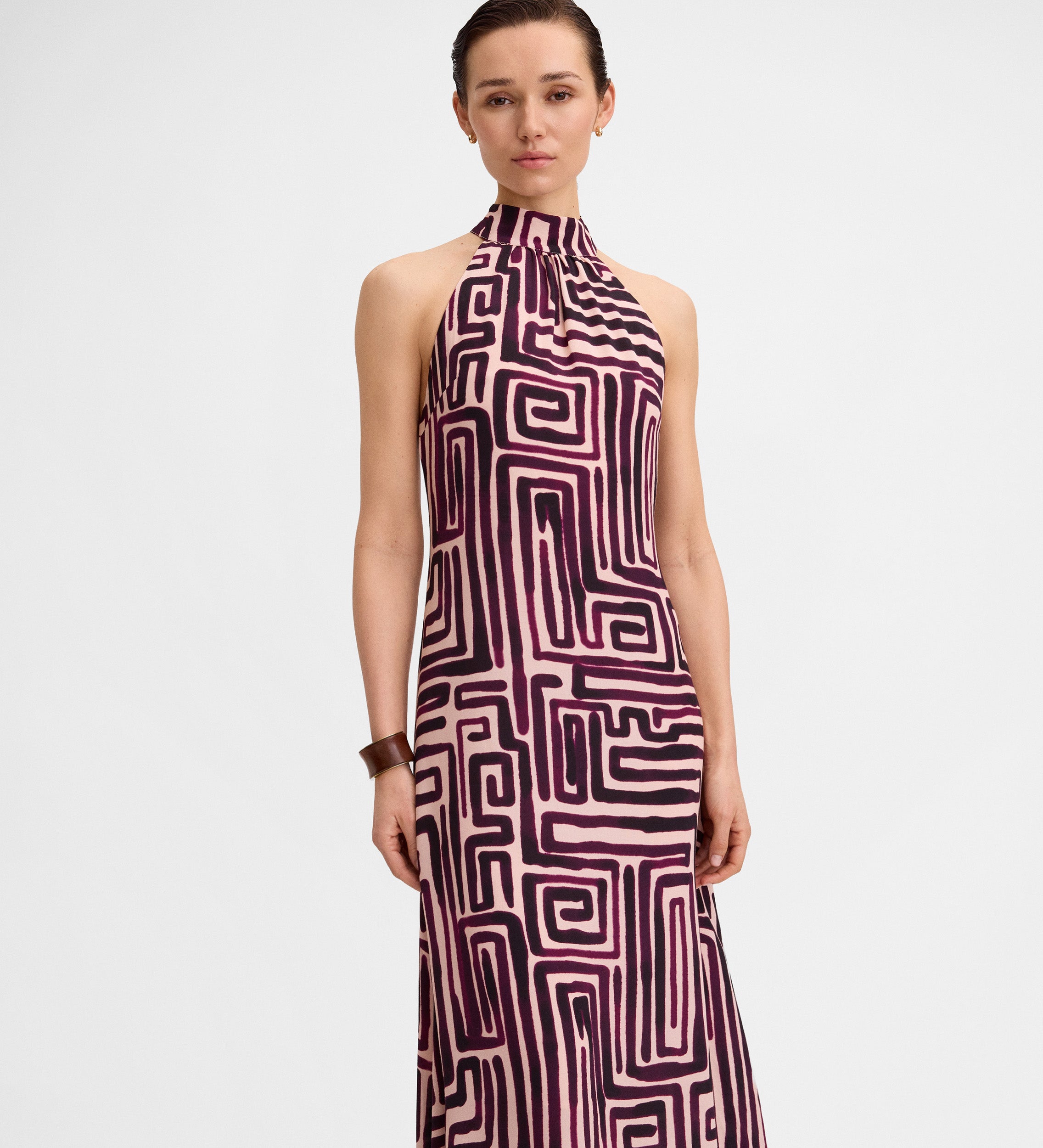 Vestido halter estampado