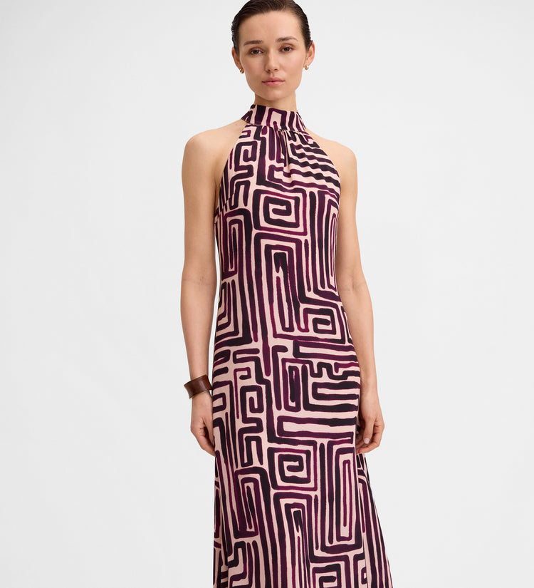 Printed halter dress