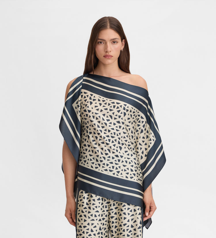 Scarf printed blouse