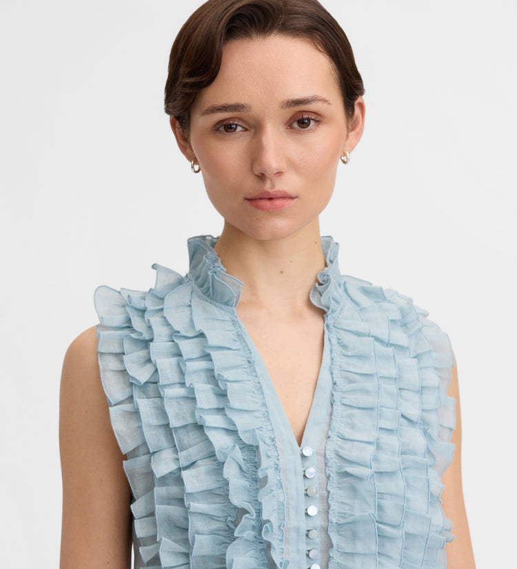 Blusa lino volantes