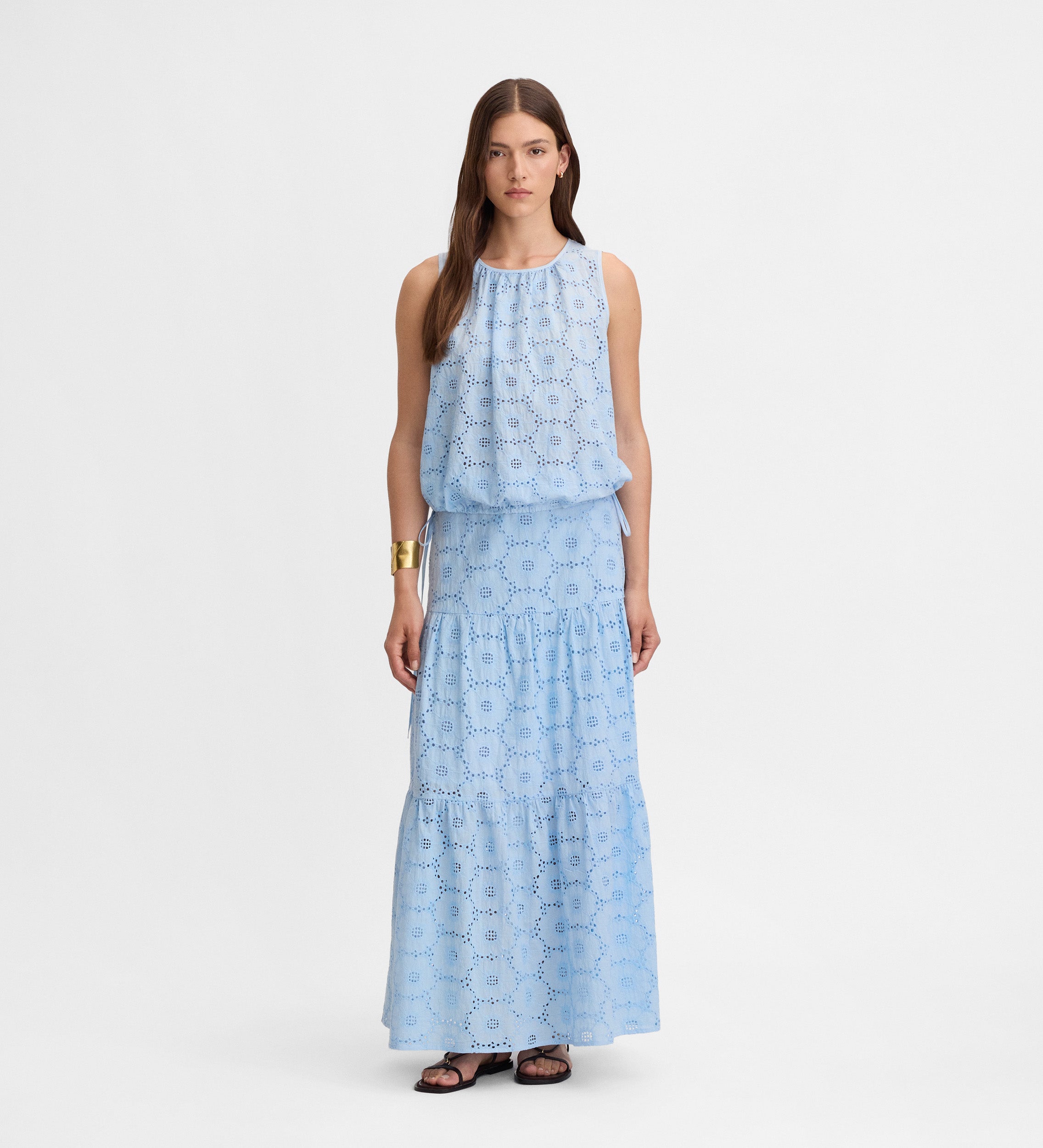 Embroidered cotton skirt