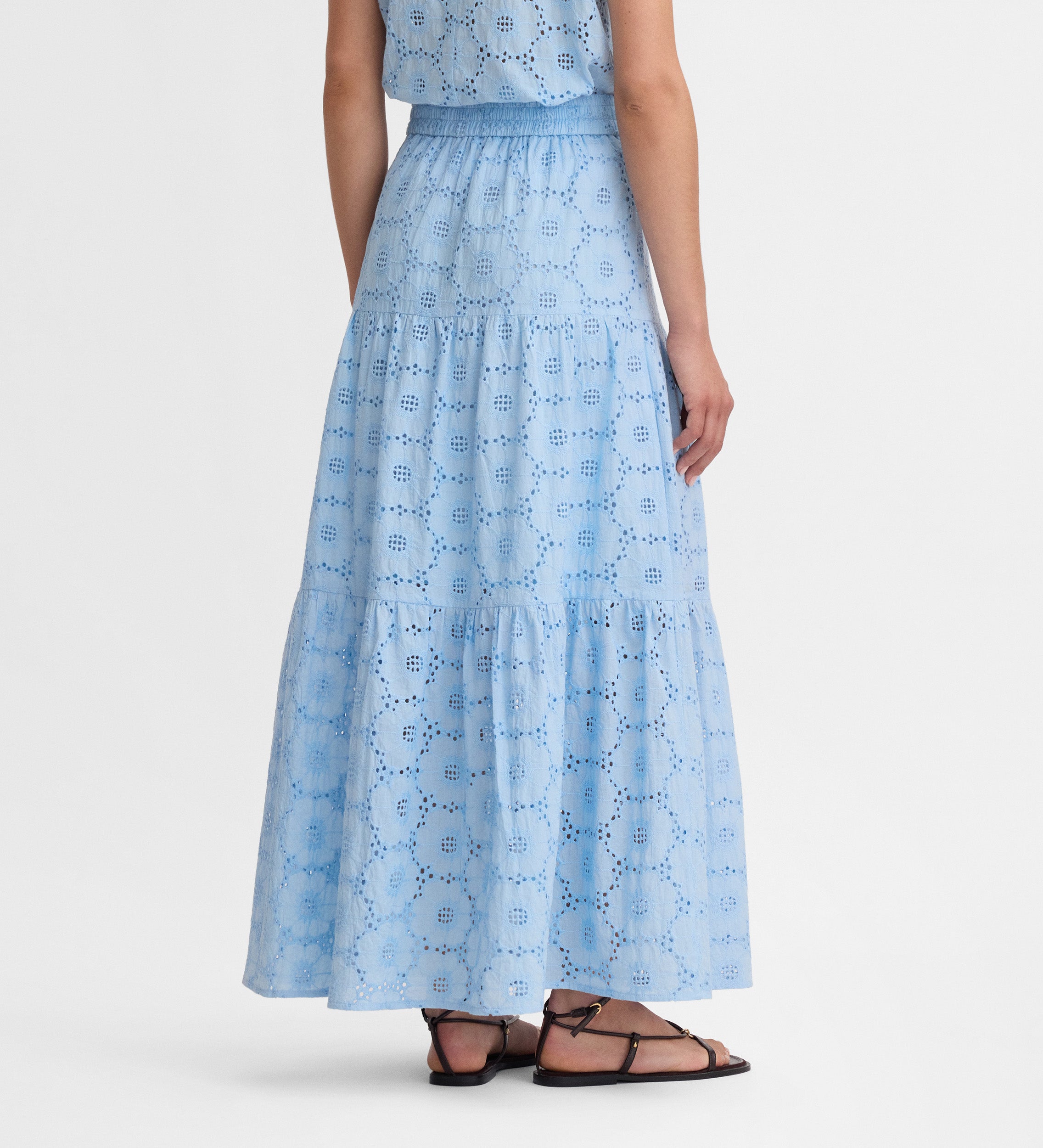 Embroidered cotton skirt