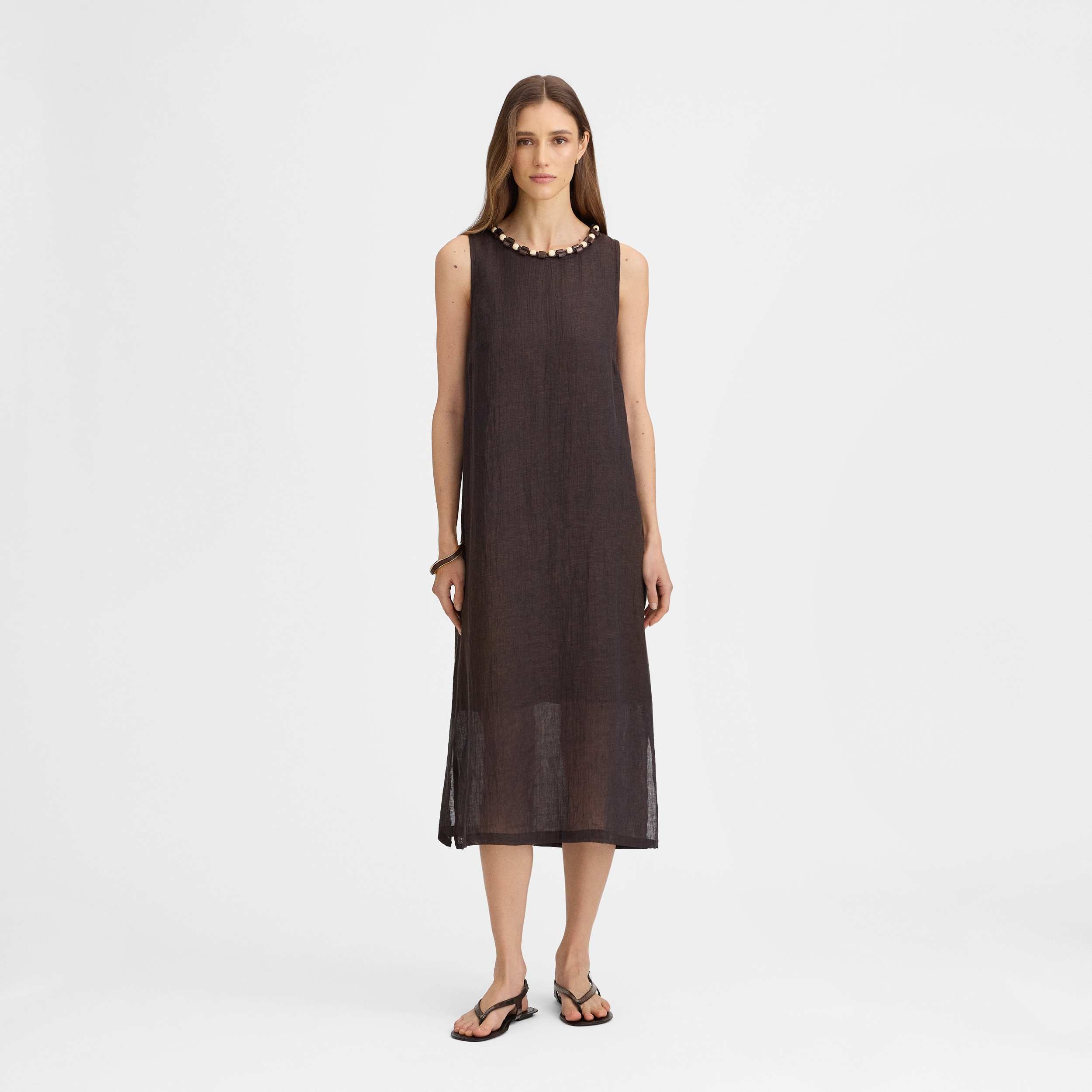 Vestido midi lino