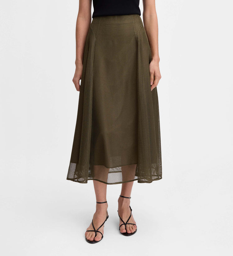 Mesh flared skirt
