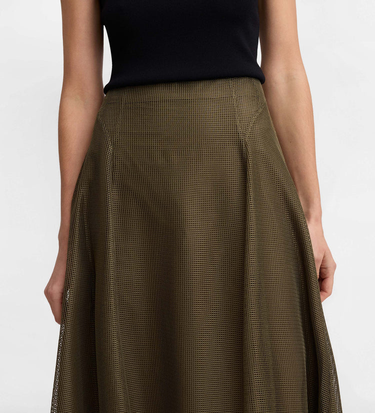 Mesh flared skirt