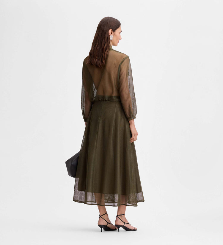 Mesh flared skirt