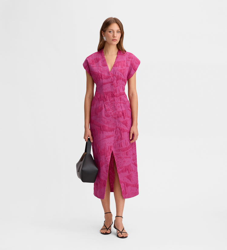Jacquard wrap dress