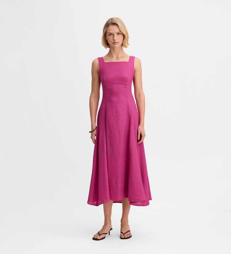 Vestido midi lino