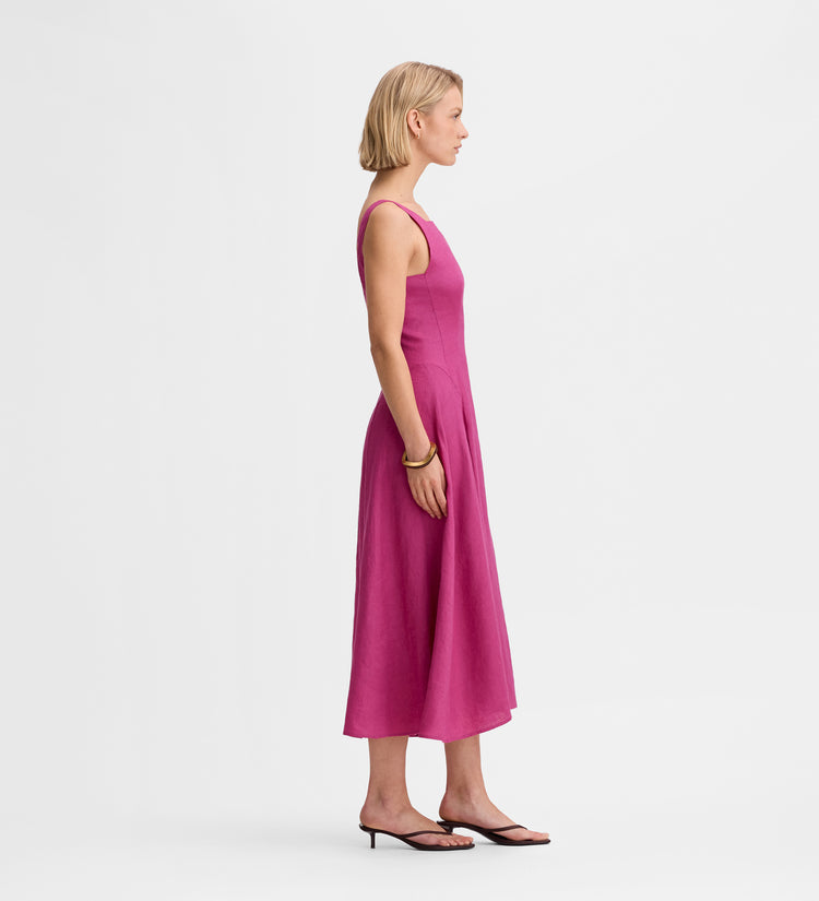 Vestido midi lino