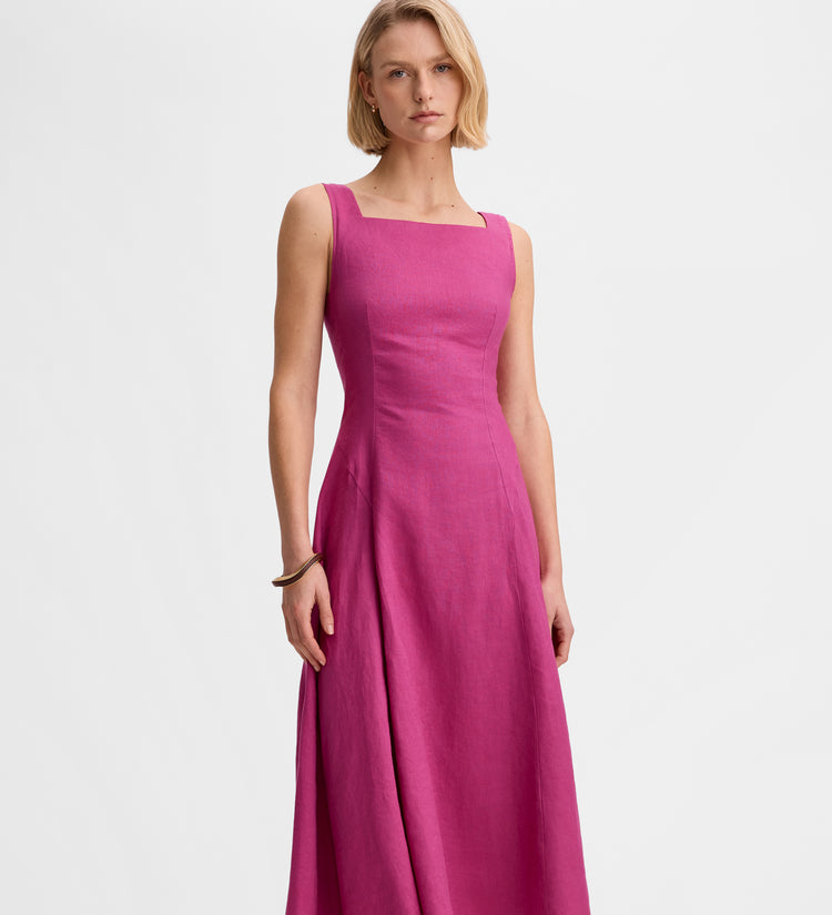 Vestido midi lino