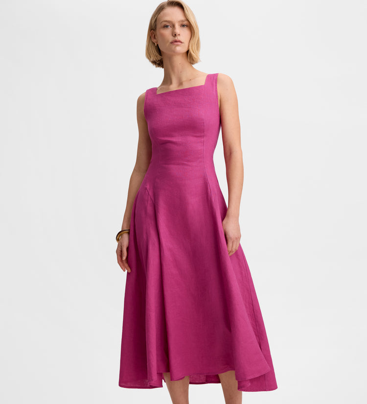 Vestido midi lino