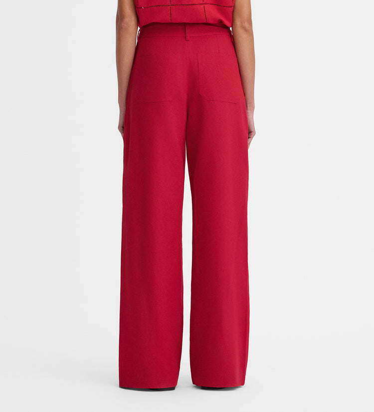 Wide-leg pleated pants
