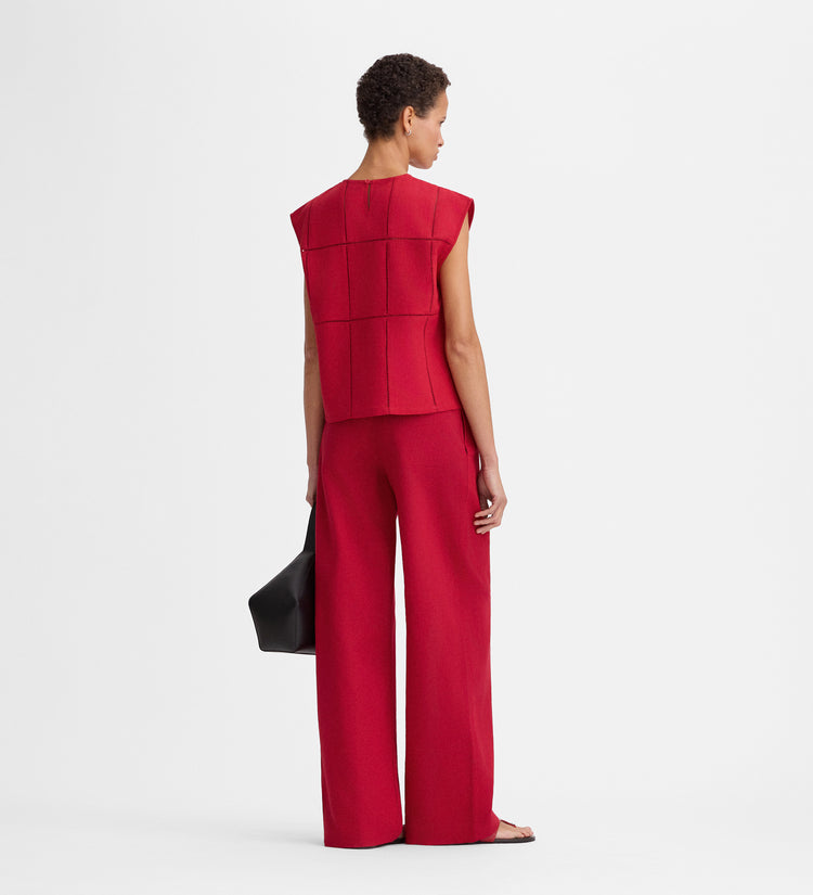 Wide-leg pleated pants
