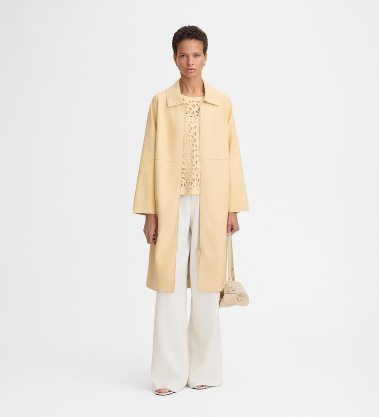 Vegan leather trench coat