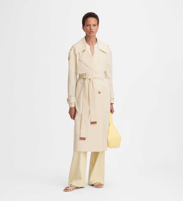 Technical fabric trench coat